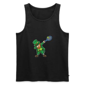 Dabbing Leprechaun Idée cadeau de tennis - Débardeur bio Premium Homme - noir - Devant - Michal (187cm)