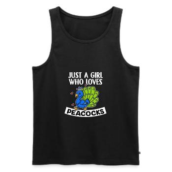 Just A Girl Who Loves Peacocks Pfau Kostüm - Männer Premium Bio Tank Top - Schwarz - Vorne - Michal (187cm)
