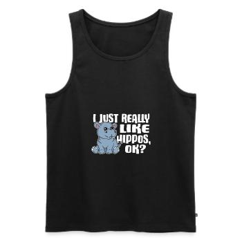 I Just Really Like Hippo Ok Nilpferd Geschenkidee - Männer Premium Bio Tank Top - Schwarz - Vorne - AI Model Male 178 light (178cm)