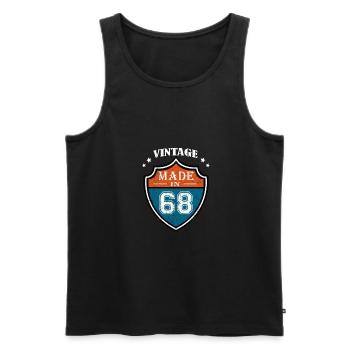Vintage Made In 68 1968 Birthday Gift - Men's Premium Organic Tank Top - black - Front - AI Model Male 178 light (178cm)