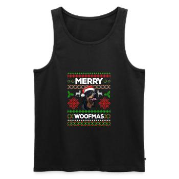 Merry Woofmas Ugly Sweater Rottweiler Chien - Débardeur bio Premium Homme - noir - Devant - AI Model Male 178 light (178cm)