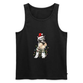 Schnauzer Cadeau de Noël chiens - Débardeur bio Premium Homme - noir - Devant - Michal (187cm)