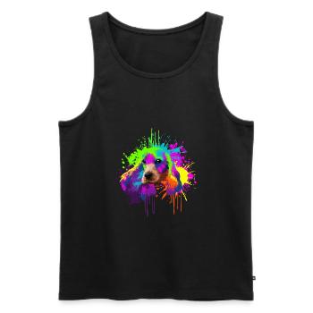 Splash Art Cocker Spaniel Hundehalter Geschenk - Männer Premium Bio Tank Top - Schwarz - Vorne - Michal (187cm)