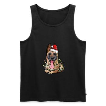 Malinois Cadeau de Noël pour chiens - Débardeur bio Premium Homme - noir - Devant - AI Model Male 178 light (178cm)