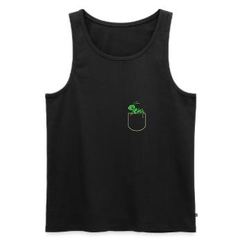 Sauterelle dans la poche poitrine T-shirt - Débardeur bio Premium Homme - noir - Devant - AI Model Male 178 light (178cm)