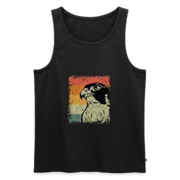 Vintage Faucon Sauvage Oiseau Cadeau - Débardeur bio Premium Homme - noir - Devant - AI Model Male 178 light (178cm)