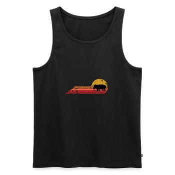 Hippo Flusspferd Retro Vintage Style - Männer Premium Bio Tank Top - Schwarz - Vorne - AI Model Male 178 light (178cm)