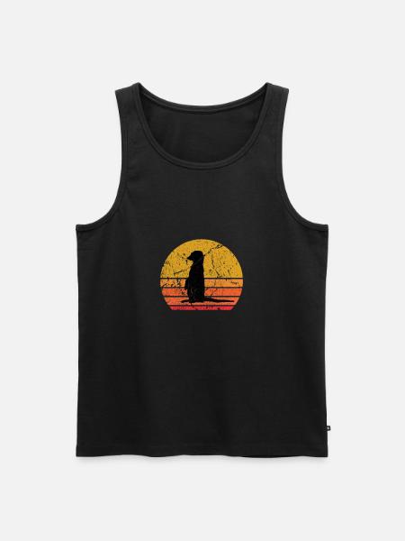 Retro Sun Meerkat Mongoose Gift - Men's Premium Organic Tank Top - black