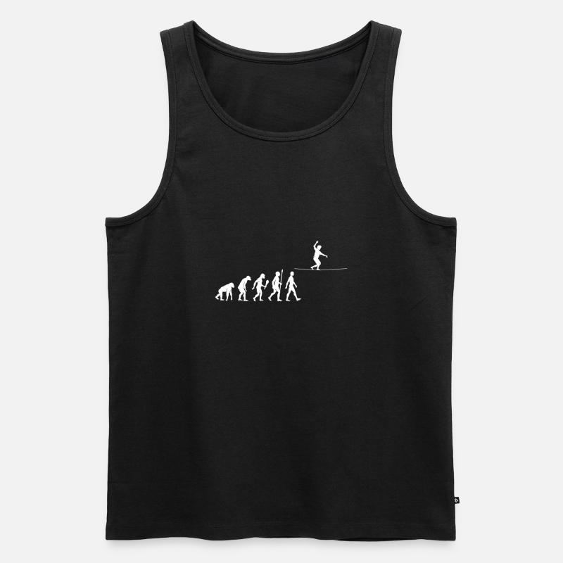 Slackline Evolution Slackliner Geschenkidee - Männer Premium Bio Tank Top - Schwarz