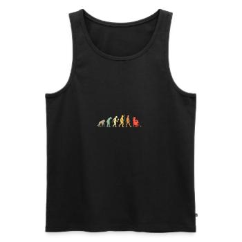 Vintage Knitting Evolution Knitter Gift Idea - Men's Premium Organic Tank Top - black - Front - Michal (187cm)