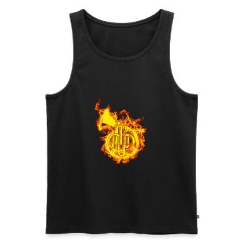 Waldhorn In Flammen Musik Horn Liebhaber Geschenk - Männer Premium Bio Tank Top - Schwarz - Vorne - AI Model Male 178 light (178cm)