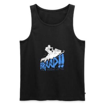 Cool Braap Snowmobile Snowrider Geschenkidee - Männer Premium Bio Tank Top - Schwarz - Vorne - AI Model Male 178 light (178cm)