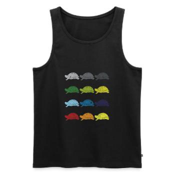 Neon Pop Art Retro Schildkröte Tier Geschenk - Männer Premium Bio Tank Top - Schwarz - Vorne - AI Model Male 178 light (178cm)