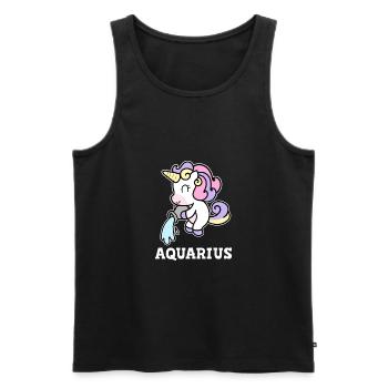 Wassermann Sternzeichen Einhorn Kostüm - Männer Premium Bio Tank Top - Schwarz - Vorne - Michal (187cm)