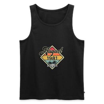 Vintage August 1981 40 Jahre Alt 40. Geburtstag - Männer Premium Bio Tank Top - Schwarz - Vorne - Michal (187cm)