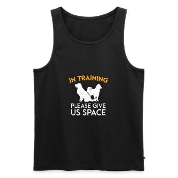 In Training Please Give Us Space Funny Dog Trainer - Men's Premium Organic Tank Top - black - Front - Michal (187cm)