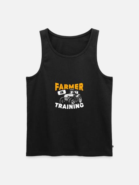 Funny Farm Tractor Farming Farmer In Training - Men's Premium Organic Tank Top - black