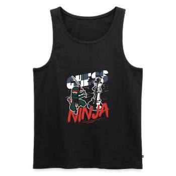 Drôle de joueur d’échecs Pièce d’échecs Chess Ninja - Débardeur bio Premium Homme - noir - Devant - Michal (187cm)