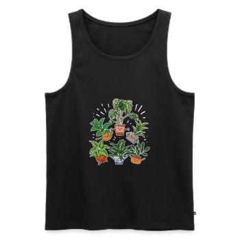 Drôle de plantes dansantes Jardinier Fleuriste - Débardeur bio Premium Homme - noir - Devant - Michal (187cm)