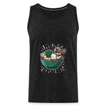 Japanisch Ramen Nudeln Schale Kawaii Anime Katze - Männer Premium Bio Tank Top - Anthrazit - Vorne - Alexander (188cm)