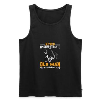 Unterschätzen Sie niemals einen Mann Klettern - Männer Premium Bio Tank Top - Schwarz - Vorne - Michal (187cm)