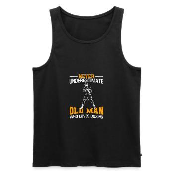 Ne sous-estimez jamais un boxeur Old Man - Débardeur bio Premium Homme - noir - Devant - Michal (187cm)