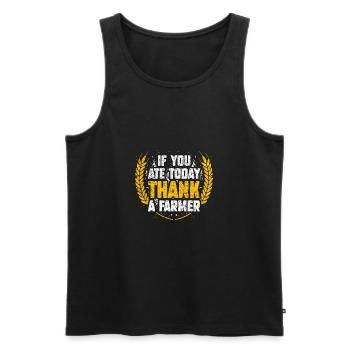 If You Ate Today Thank A Farmer Proud Fram Farming - Men's Premium Organic Tank Top - black - Front - AI Model Male 178 light (178cm)