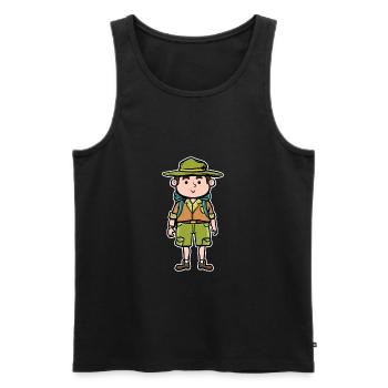 Futur scout pour garçons - Débardeur bio Premium Homme - noir - Devant - Michal (187cm)