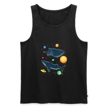 Sharks In The Galaxy Funny Whale Shark Lover - Men's Premium Organic Tank Top - black - Front - Michal (187cm)