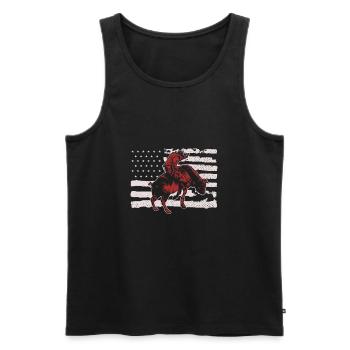 Bullenreiten Rodeo Rodeoreiter Bulle Pferd - Männer Premium Bio Tank Top - Schwarz - Vorne - AI Model Male 178 light (178cm)