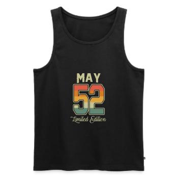 Vintage 70th Birthday May 1952 Sports Gift - Men's Premium Organic Tank Top - black - Front - AI Model Male 178 light (178cm)
