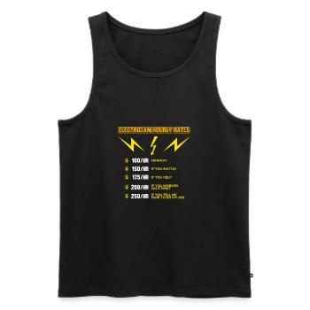 Lustige Handwerker Elektriker Elektroniker Gehalt - Männer Premium Bio Tank Top - Schwarz - Vorne - AI Model Male 178 light (178cm)
