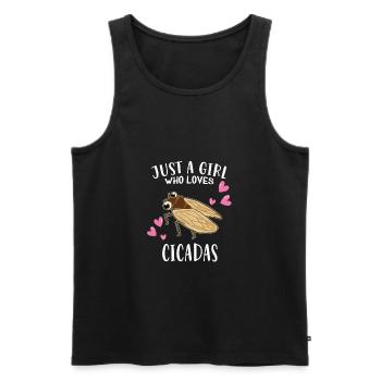 Fan d’insectes juste une fille qui aime les cigales - Débardeur bio Premium Homme - noir - Devant - Michal (187cm)