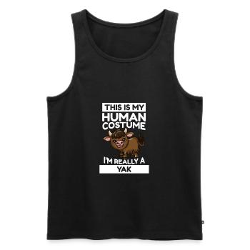 Ochse This Is My Human Costume I'm Really A Yak - Männer Premium Bio Tank Top - Schwarz - Vorne - Michal (187cm)