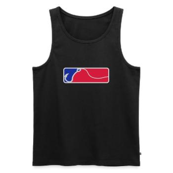 Red Blue Fishing Hook - Men's Premium Organic Tank Top - black - Front - AI Model Male 178 light (178cm)