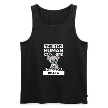 C’est mon costume humain, je suis vraiment un koala - Débardeur bio Premium Homme - noir - Devant - Michal (187cm)