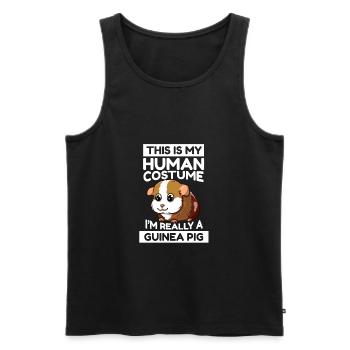 C’est mon costume humain Je suis vraiment un cochon d’Inde - Débardeur bio Premium Homme - noir - Devant - AI Model Male 178 light (178cm)