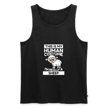 This Is My Human Costume I'm Really A Sheep - Men's Premium Organic Tank Top - black - Front - Michal (187cm)