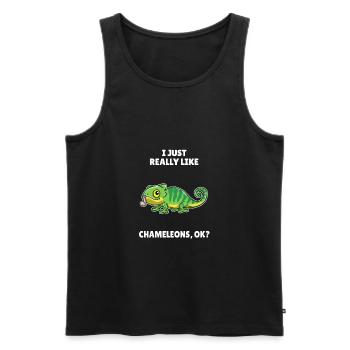 Reptile Lover I Just Really Like Chameleons OK - Men's Premium Organic Tank Top - black - Front - Michal (187cm)
