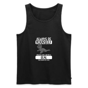 Robbe soyez toujours vous-même à moins que vous ne puissiez être un phoque - Débardeur bio Premium Homme - noir - Devant - Michal (187cm)