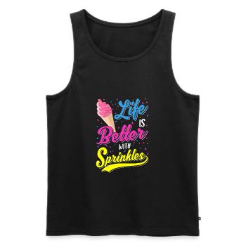 Life Is Better With Sprinkles Ein Sommer Eiscreme - Männer Premium Bio Tank Top - Schwarz - Vorne - AI Model Male 178 light (178cm)