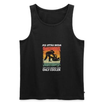 Vintage Jiu Jitsu Mom Like Normal Mom Only Cooler - Männer Premium Bio Tank Top - Schwarz - Vorne - AI Model Male 178 light (178cm)