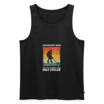 Maman de hockey sur glace comme une maman normale seulement plus cool - Débardeur bio Premium Homme - noir - Devant - Michal (187cm)