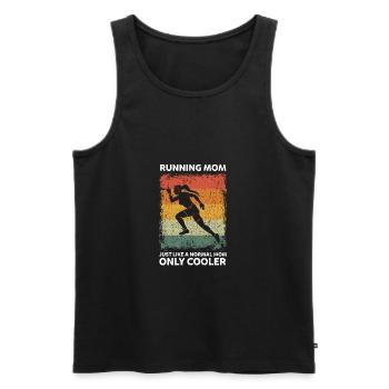 Maman de course vintage comme une maman normale seulement plus cool - Débardeur bio Premium Homme - noir - Devant - Michal (187cm)