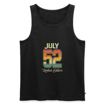 Vintage 70th Birthday July 1952 Sports Gift - Men's Premium Organic Tank Top - black - Front - AI Model Male 178 light (178cm)