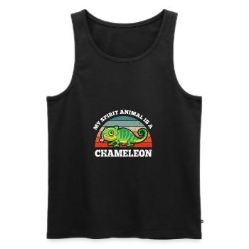 Retro Vintage My Spirit Animal Is A Chameleon - Men's Premium Organic Tank Top - black - Front - Michal (187cm)
