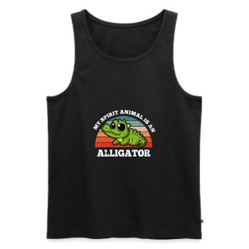 Retro Vintage My Spirit Animal Is An Alligator - Men's Premium Organic Tank Top - black - Front - Michal (187cm)