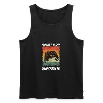 Maman joueuse vintage comme une mère normale gaming - Débardeur bio Premium Homme - noir - Devant - Michal (187cm)