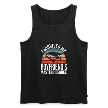 I Survived My Boyfriend's Master Degree Abschluss - Männer Premium Bio Tank Top - Schwarz - Vorne - Michal (187cm)