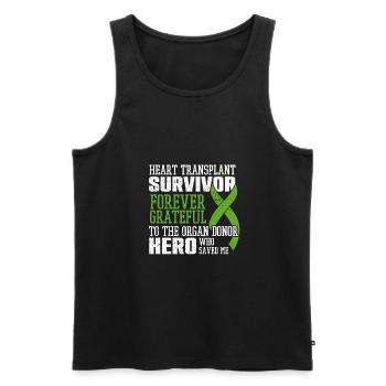 Transplant Survivor Organ Surgery Heart Recipient - Men's Premium Organic Tank Top - black - Front - Michal (187cm)